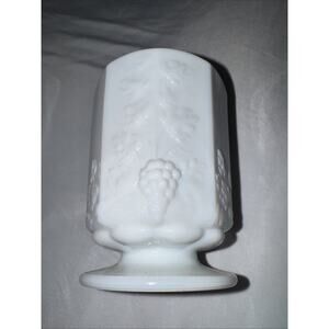 Vintage Westmoreland White Milk Glass Paneled Grape Spooner Celery Vase MCM